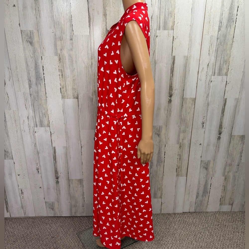 Anne Klein Plus Size Red Print Sleeveless Midi Dress - Picture 5 of 11